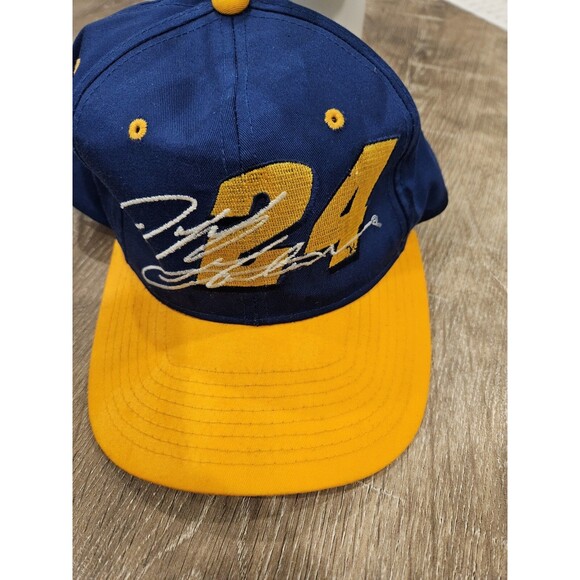 Jeff Gordon Snapback Hat Nascar 24 Blue Yellow Cap - Picture 1 of 7